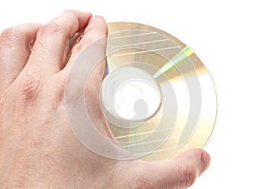 Hand holding standard cd rom