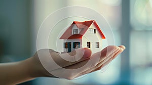 The Hand Holding Miniature House.AI generated image