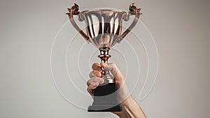 The hand holding trophy.AI generated image