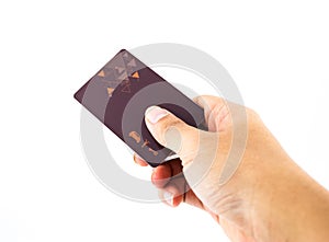Hand Holding Up Security Clearance key Card