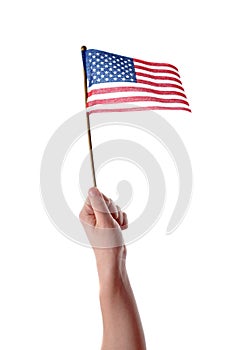 Hand Holding USA Flag