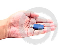 Hand holding USB data storage