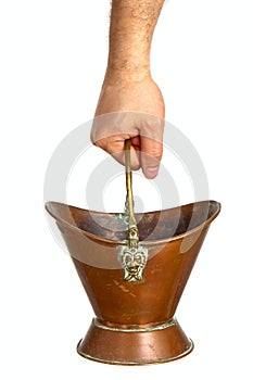 Hand holding vintage bucket