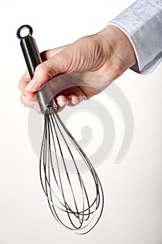 Hand holding whisk