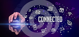 Hand holding wireless peripheral