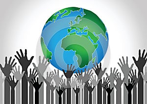 Hand Holding World and globe hands idea