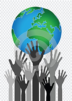 Hand Holding World and globe hands idea