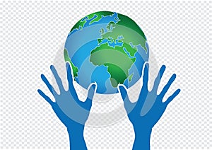 Hand Holding World and globe hands idea