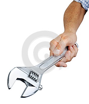 Hand Holding Wrench Tool