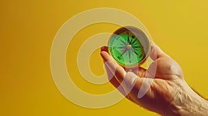 The hand holding compass.AI generated image