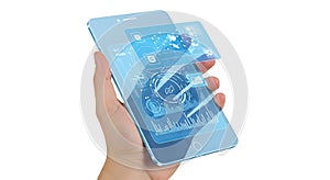 Futuristic Mobile Data Interface on Smartphone