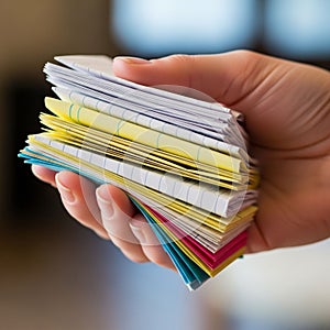 The background is softly blurred emphasizing the focus on the organized