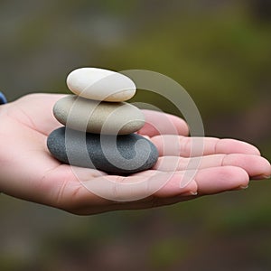 A hand holds a stack of