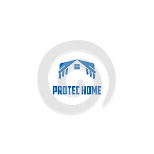 Hand and house/home logo . protect home logo design