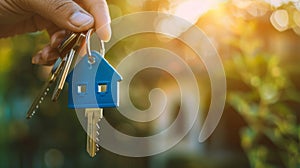 The hand with house key.AI generated image