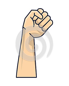 Hand human fist isolated icon