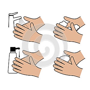 Hand hygiene icon set vector icon