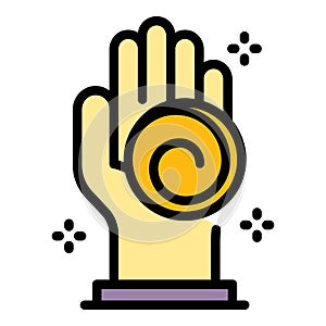 Hand hypnosis icon color outline vector