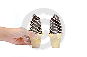 Hand with icecream cones