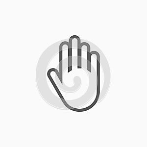 Hand icon, body parts, finger, forbidden, prohibit, touch