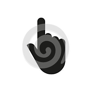 Hand icon. Cursor and click, press, tap symbol. Flat design. Stock - Vector illustration.