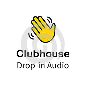 Hand icon for invite in Clubhouse social network. Clubhouse invite symbol isolated on white background. Vector EPS 10