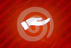 Hand icon isolated on abstract red gradient magnificence background