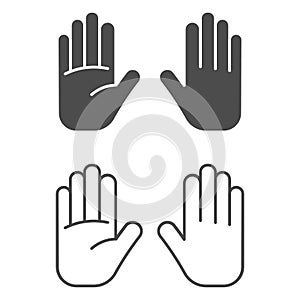 Hand icon isolated on white background. Vector illustration