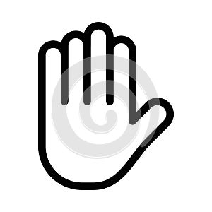 Hand icon linear logo mark in black and white