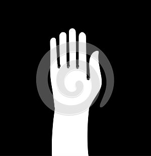 Hand icon in outline style. Body Part symbol- illustration