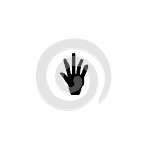 Hand icon. Simple style palmistry poster background symbol. Hand brand logo design element. Hand t-shirt printing. vector for