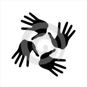 Hand icon in trendy design style.