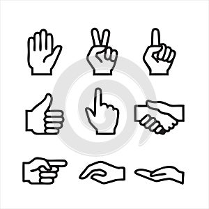 Hand icon in trendy design style.