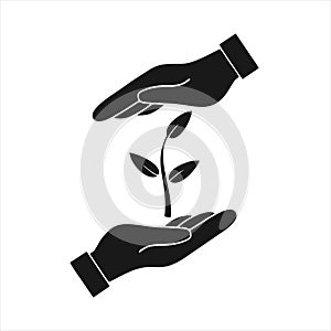 Hand icon in trendy design style.