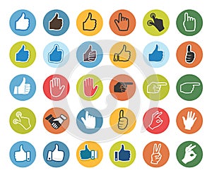 Hand icon. Vector set.