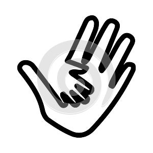 Hand vector thin line icon