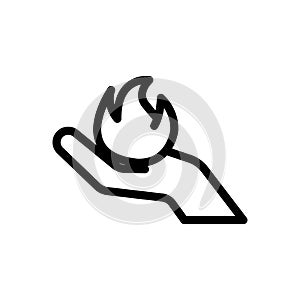 Hand vector thin line icon