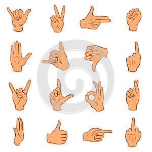 Hand icons set