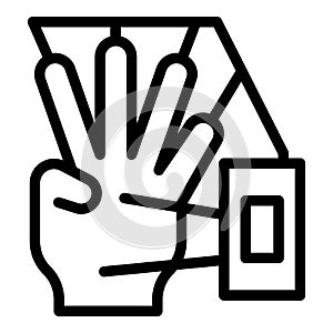 Hand identification icon outline vector. Scan fingerprint