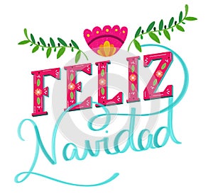 Hand Lettered Feliz Navidad Graphic photo