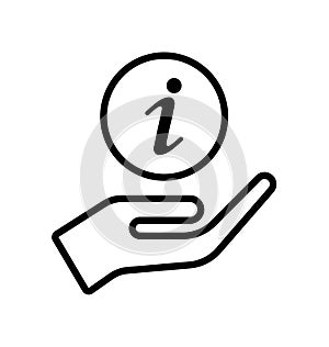 Hand take care info icon