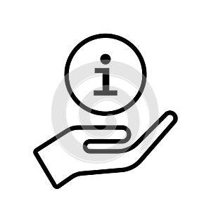 Hand take care info icon