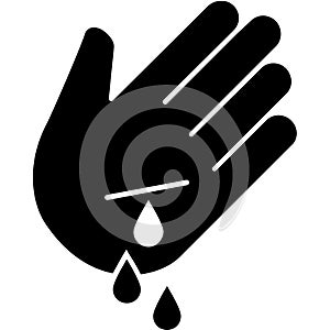 Hand Injury Glyph Vector Icon that can easily edit or modify