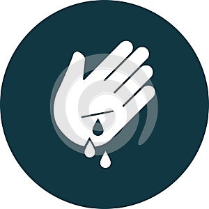 Hand Injury Vector Icon with trendy background colors that can easily edit or modify