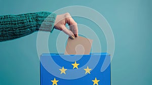 The hand inserting ballot.AI generated image