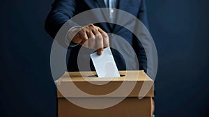 The hand casting a vote.AI generated image