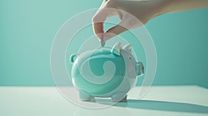 The blue ceramic piggybank.AI generated image