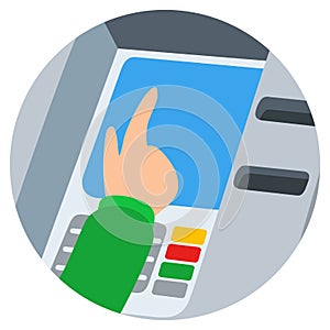 Hand inserting credit card into the atm slot