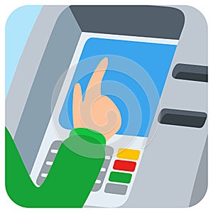 Hand inserting credit card into the atm slot