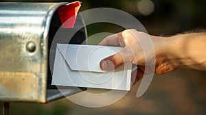 Hand Delivering a Letter.AI generated image photo